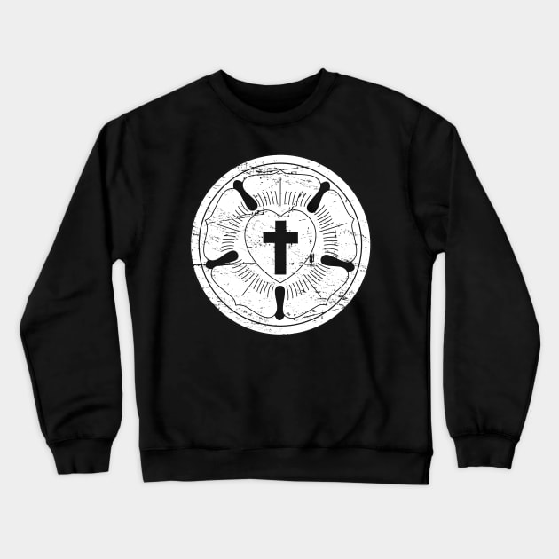 Luther Rose | Lutheran Church Crewneck Sweatshirt by MeatMan